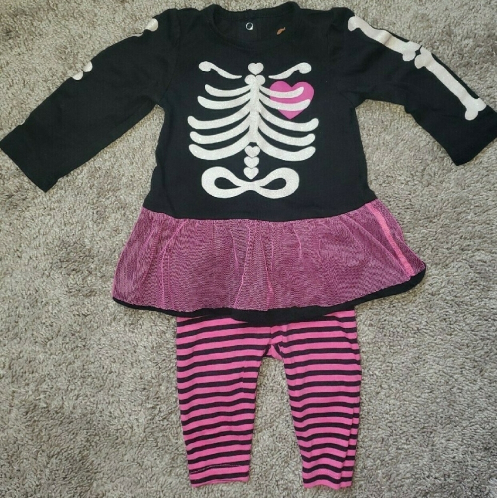 Girls size 3-6 mo Skeleton outfit